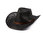 Miuno® Herren Cowboy Hut Party Stroh Hut  mit breiter fester Krempe Gürtelband H51024